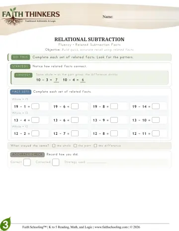 Grade 3 Math: Reasoning & Fluency — worksheet preview