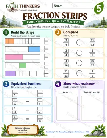 5th Grade math worksheet — Fractions Practice 5