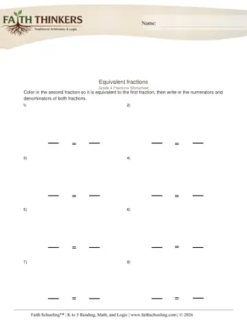 Writing Equivalent Fractions 2