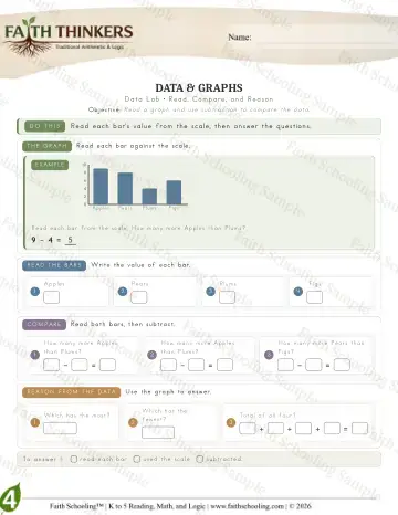 4th Grade math worksheet — Data (Practice 5)