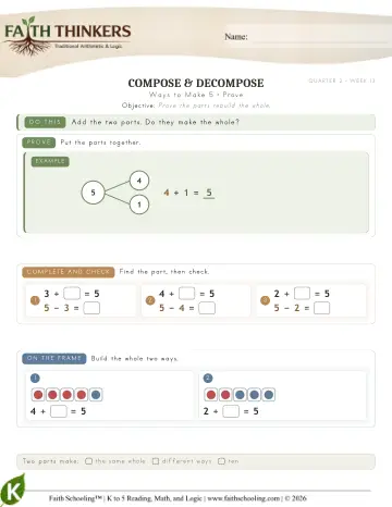 Ways To Make 5 (Practice 3)