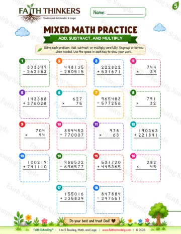 5th Grade math worksheet — Summer Mixed Practice 8