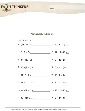 Grade 3 Math: Order Operations — worksheet preview
