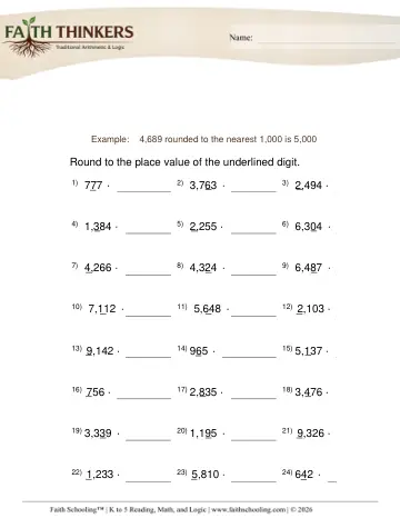 Round Numbers Nearest 10 or 100 or 1000 1