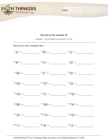 Grade 4 Math: Rounding Estimation — worksheet preview