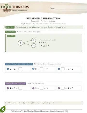 Reasoning & Fluency - Missing (Practice 1)