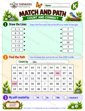 Kindergarten math worksheet — Interactive & Puzzles Practice 6