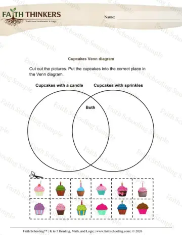2nd Grade math worksheet — Venn Diagrams 7