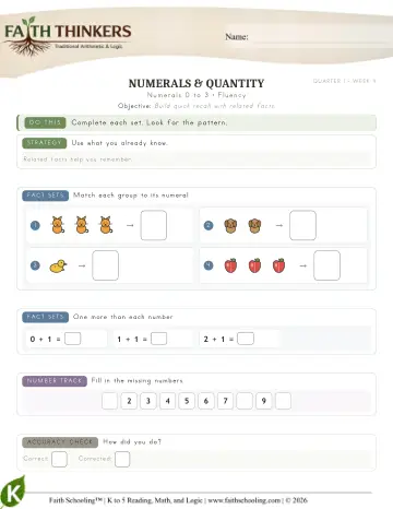 Numerals 0 To 3 (Practice 3)