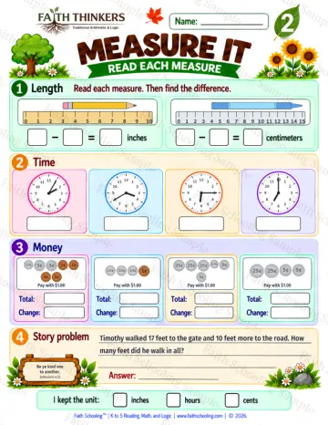 2nd Grade math worksheet — Measurement Practice 8
