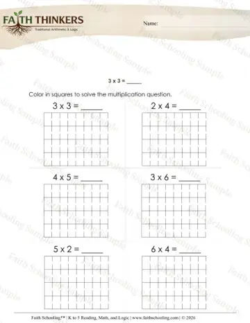 3rd Grade math worksheet — Mixed Practice. Multiply with Arrays 3