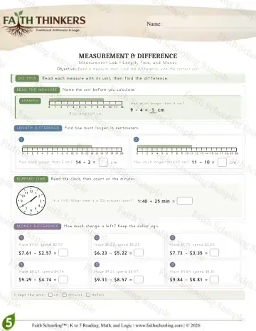 5th Grade math worksheet — Measurement (Practice 7)