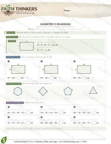 5th Grade math worksheet — Geometry (Practice 4)