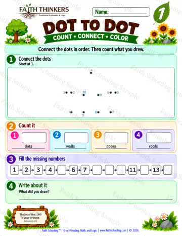 1st Grade math worksheet — Dot To Dot Practice 8