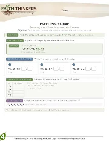 Grade 4 Math: Logic — worksheet preview