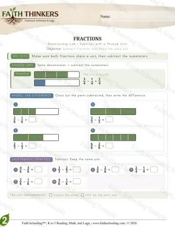 2nd Grade math worksheet — Fractions (Practice 6)