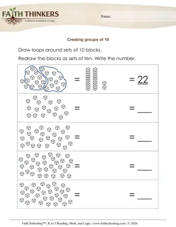 Base Ten Blocks Creating Sets 1