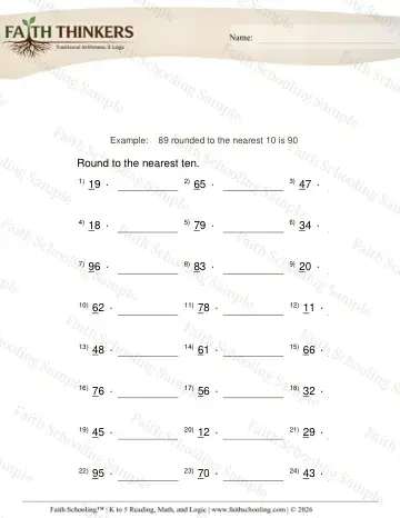 2nd Grade math worksheet — Rounding to the Nearest Ten and Hundred. Round 2 Digit Numbers Nearest 10 2
