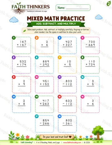 2nd Grade math worksheet — Summer Mixed Practice 7