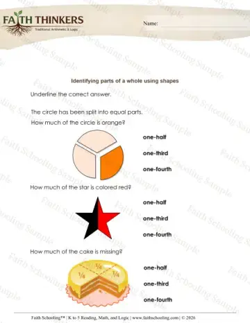 2nd Grade math worksheet — Attributes of Shapes. Geometry Parts Whole 4