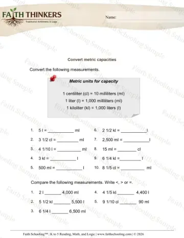4th Grade math worksheet — Fraction Word Problems. Capacity Fractions 4
