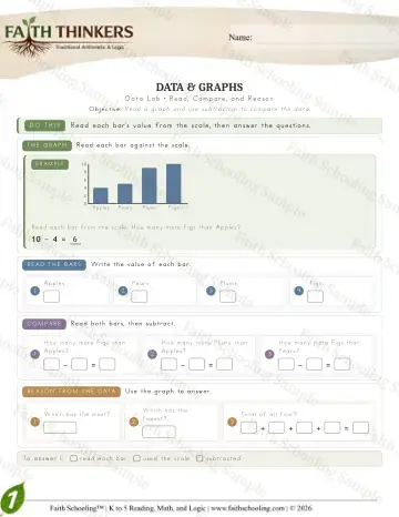 1st Grade math worksheet — Data (Practice 5)