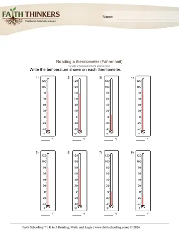 Reading a Thermometer 1