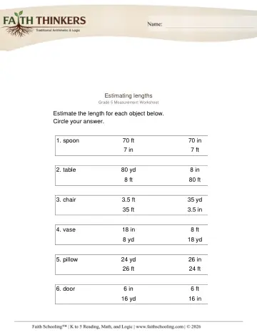 Estimating Lengths 1