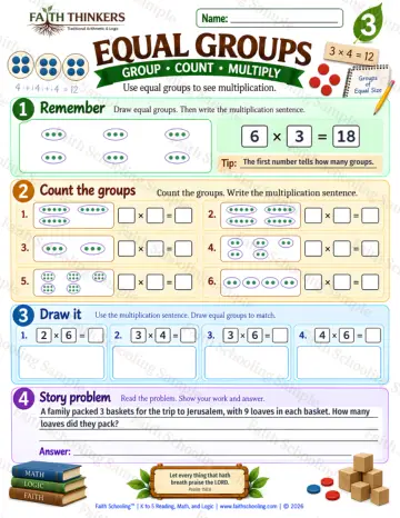 3rd Grade math worksheet — Understanding Multiplication Practice 8