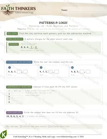 Kindergarten math worksheet — Logic (Practice 8)
