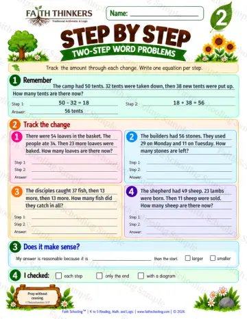 2nd Grade math worksheet — Step By Step Practice 8