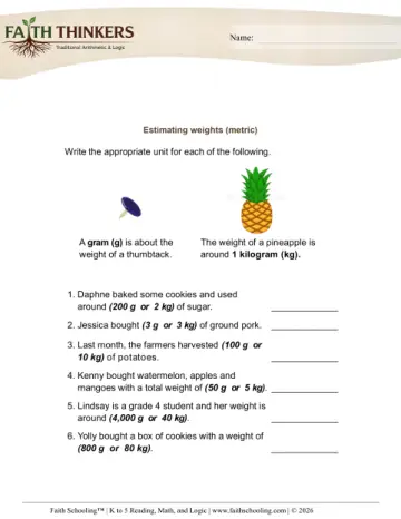 Estimating Measurements 8