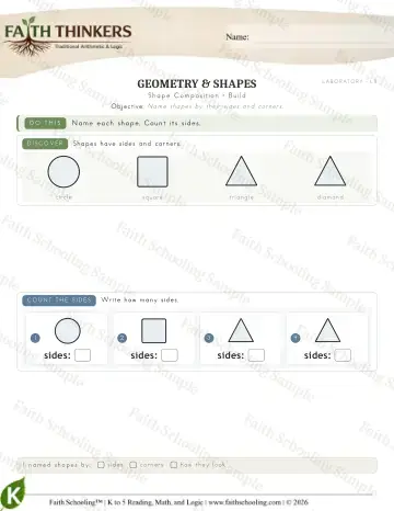 Kindergarten math worksheet — Shape Composition (Practice 4)