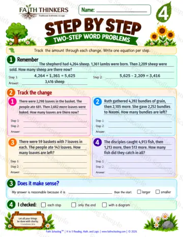 4th Grade math worksheet — Word Problems Practice 5