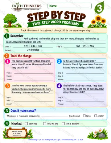 3rd Grade math worksheet — Word Problems Practice 8