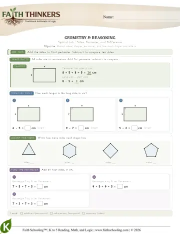 Kindergarten Math: Geometry — worksheet preview