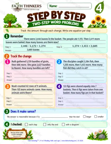 4th Grade math worksheet — Word Problems Practice 8