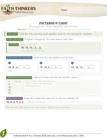 Grade 1 Math: Logic — worksheet preview