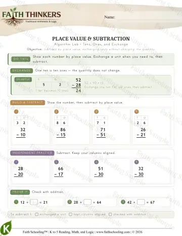 Kindergarten math worksheet — Place Value (Practice 9)