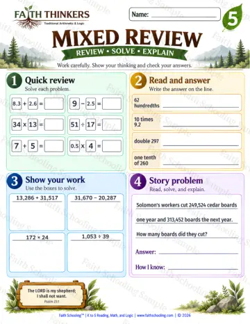 5th Grade math worksheet — Core Skills Practice 7
