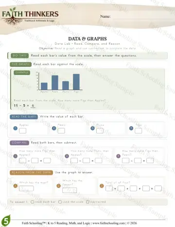 5th Grade math worksheet — Data (Practice 3)