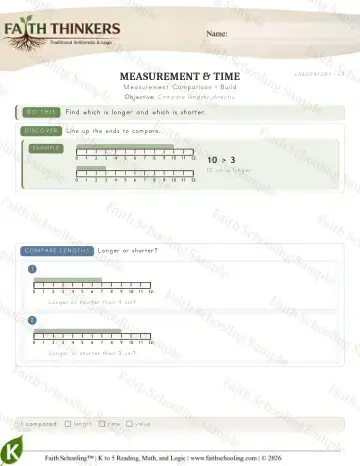 Kindergarten math worksheet — Measurement Comparison (Practice 9)