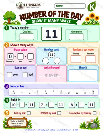 Kindergarten math worksheet — Place Value Practice 9