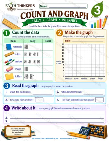 3rd Grade math worksheet — Data Practice 5