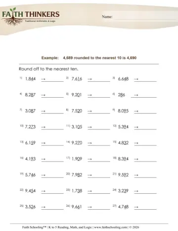 Grade 5 Math: Rounding Estimation — worksheet preview