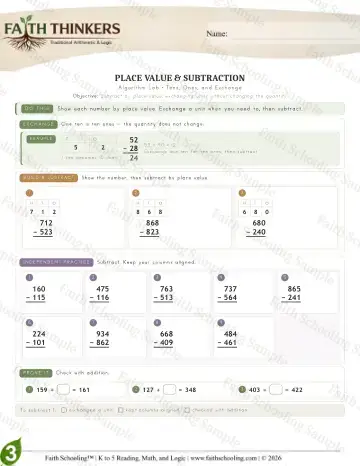 3rd Grade math worksheet — Place Value (Practice 5)
