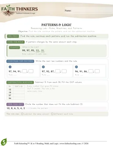 Grade 5 Math: Logic — worksheet preview