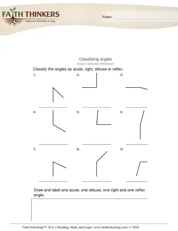 Geometry Classifying Angles 1