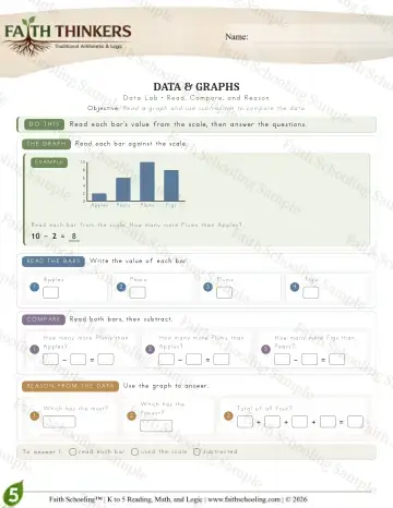 5th Grade math worksheet — Data (Practice 8)