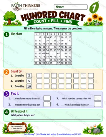 1st Grade math worksheet — Number Order and Sequence Practice 5